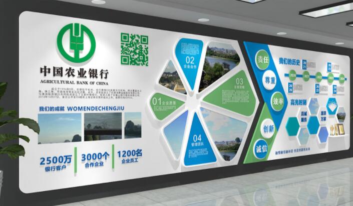 藍綠創意中國農業銀行合規公司企業文化墻