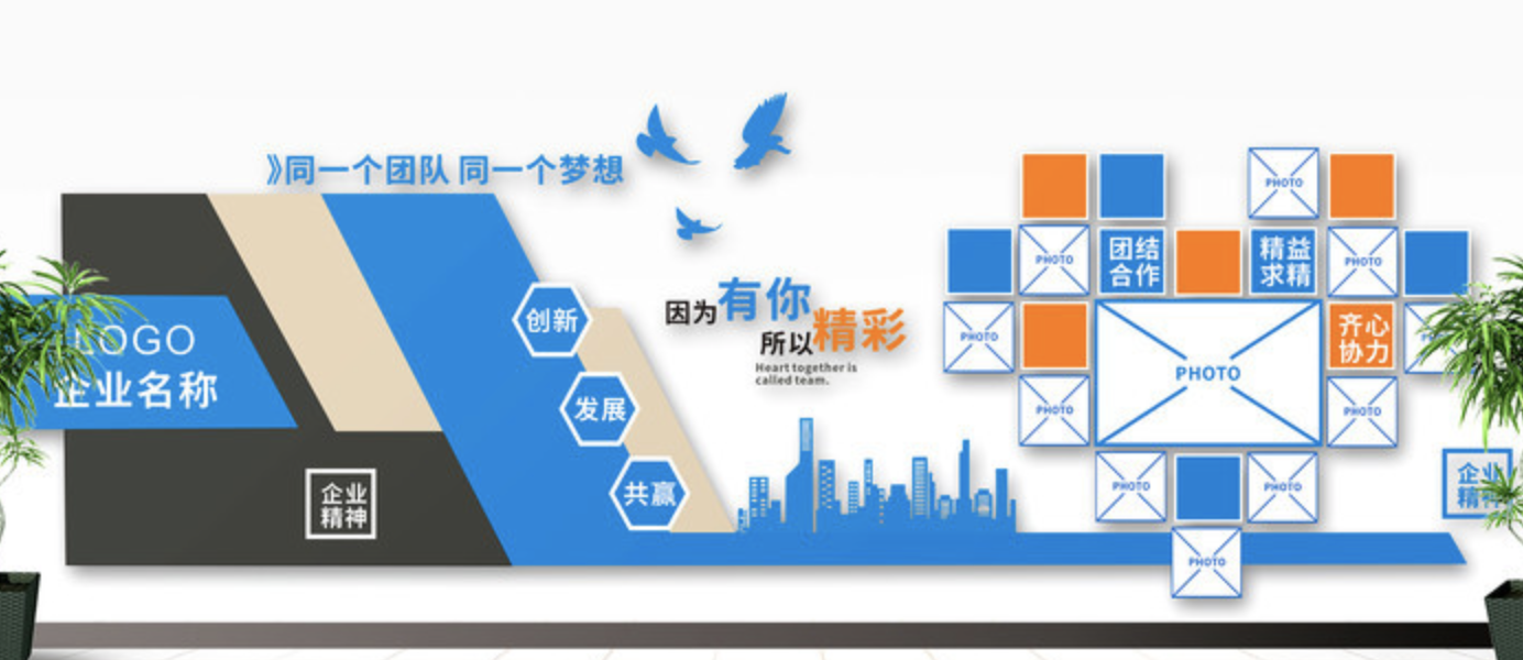 企業(yè)文化墻立體照片墻公司員工風采形象墻(圖2)